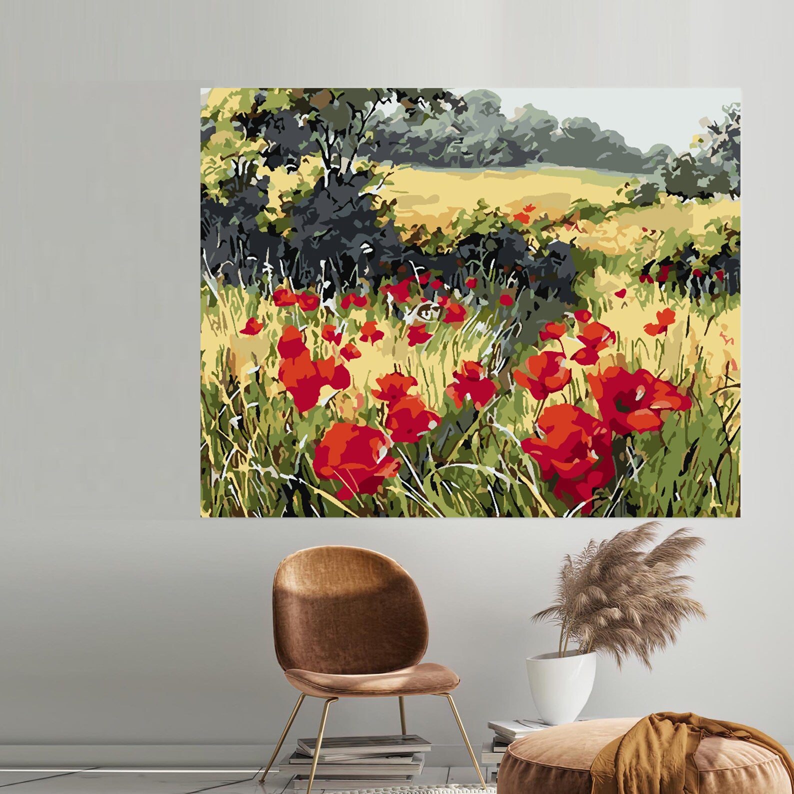 Peinture par numéros - Champ de coquelicots 4203