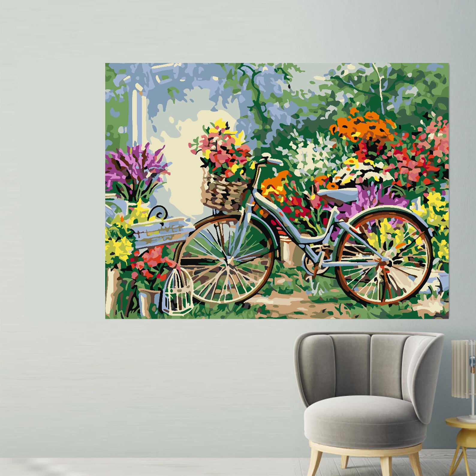 Peinture par numéros - Vélo avec fleurs 4205