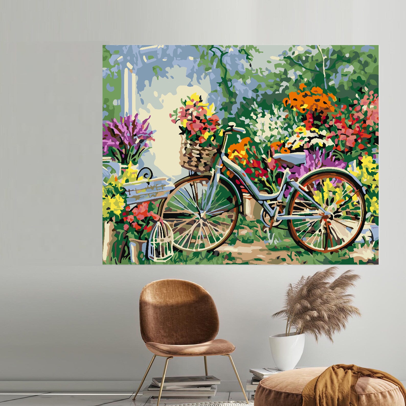 Peinture par numéros - Vélo avec fleurs 4205