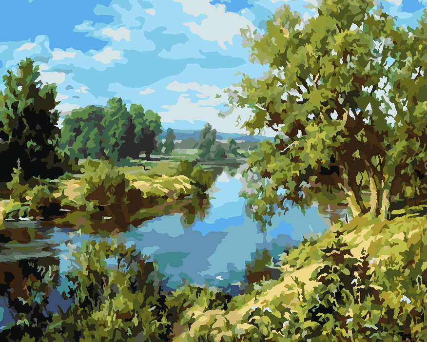 Pictura pe numere - Peisaj cu Râu 4209