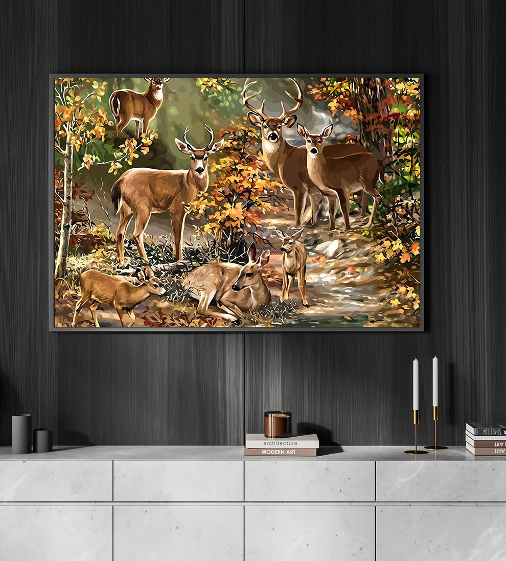 Pictura pe numere - Căprioare în Pădure 4219