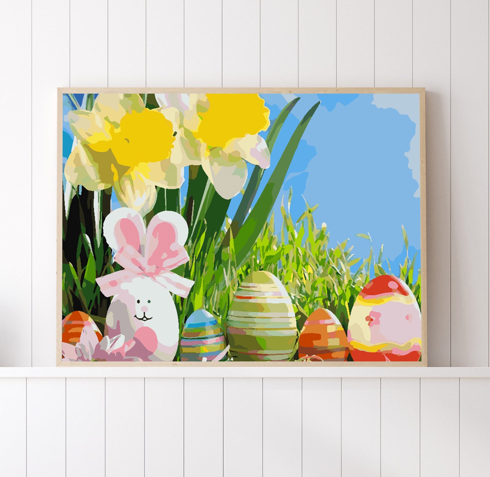 Pictura pe numere - Iepuraș cu Ouă de Paște 4253