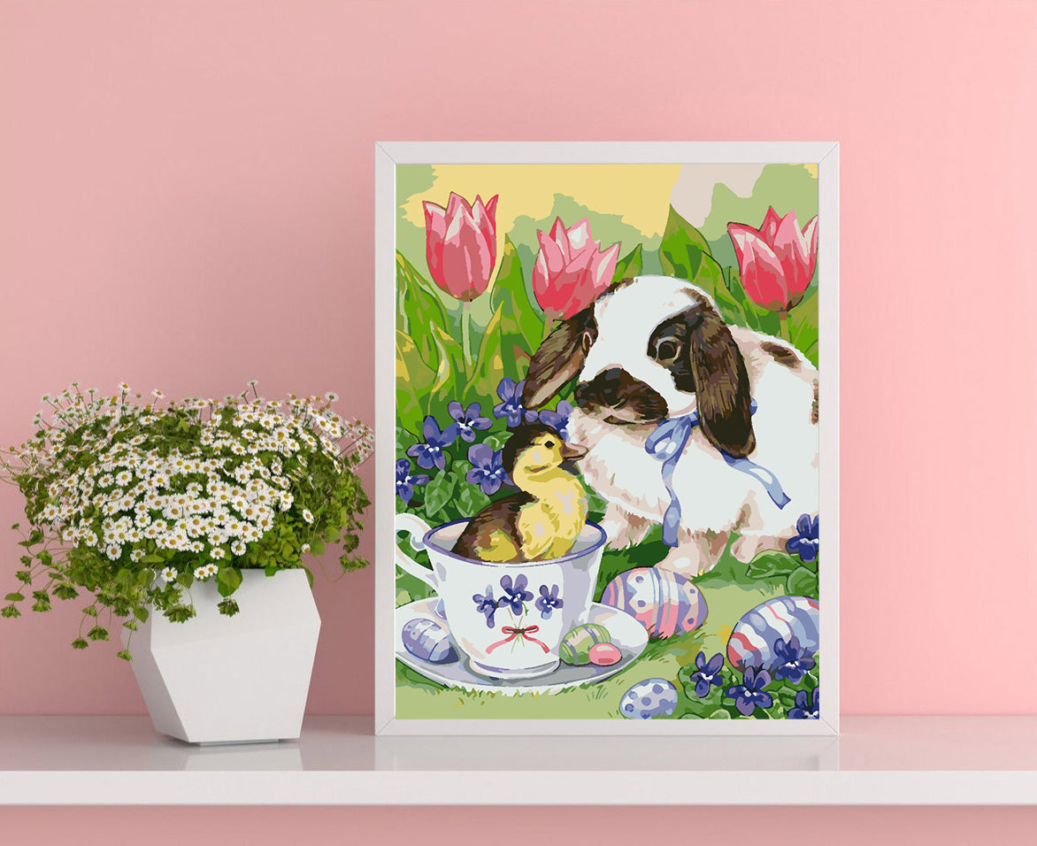 Peinture par numéros - Chien avec caneton 4262