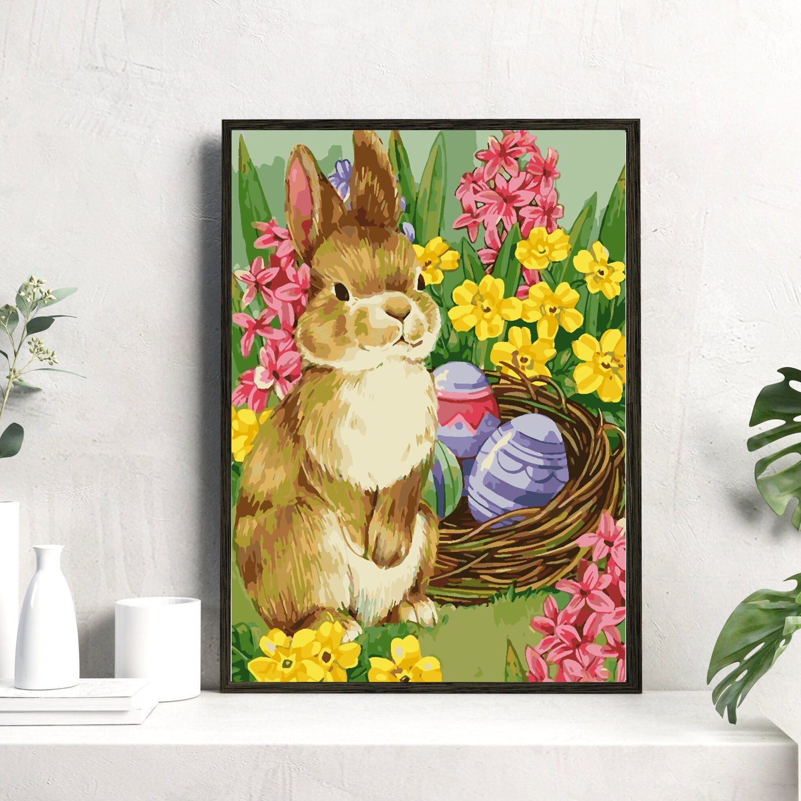 Pictura pe numere - Iepuraș cu Ouă de Paște 4267