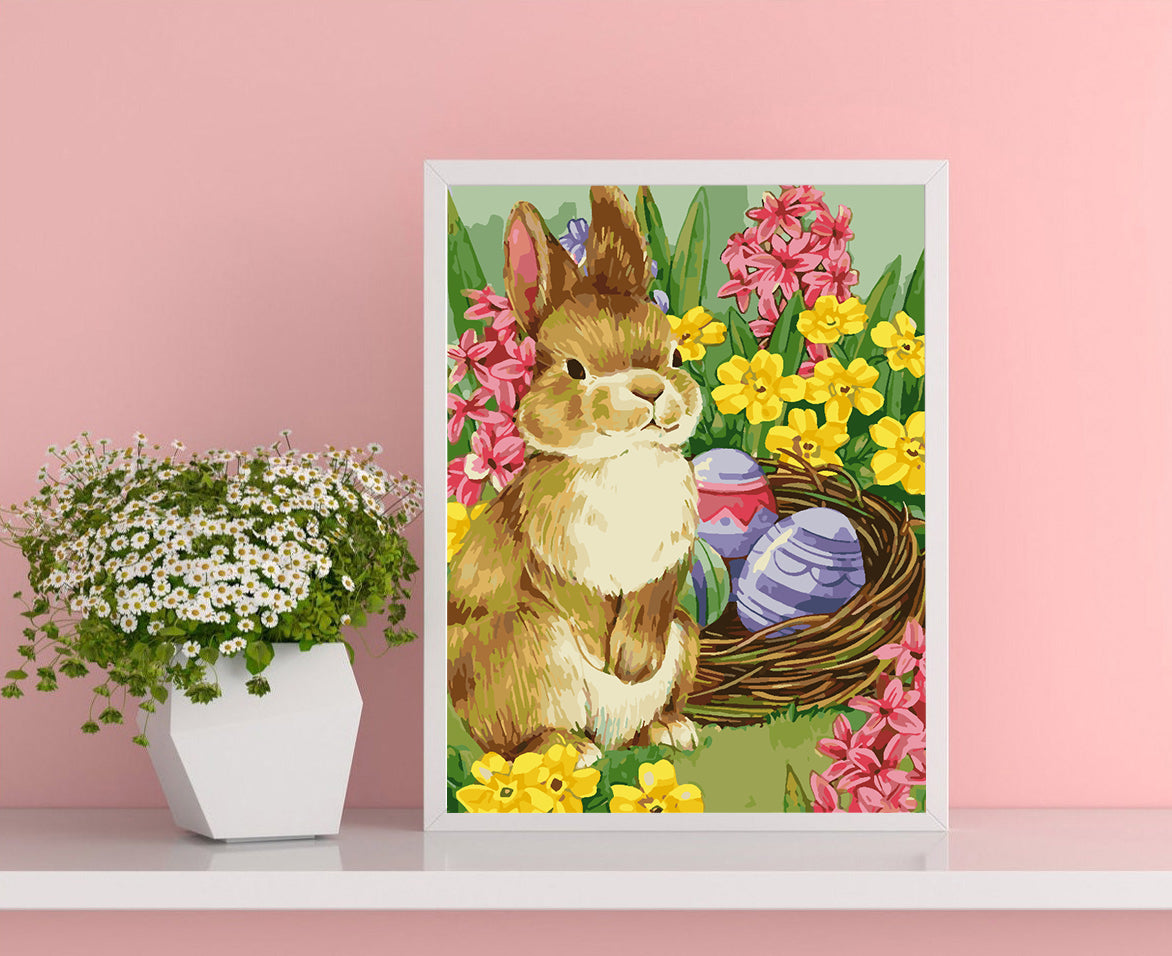 Pictura pe numere - Iepuraș cu Ouă de Paște 4267