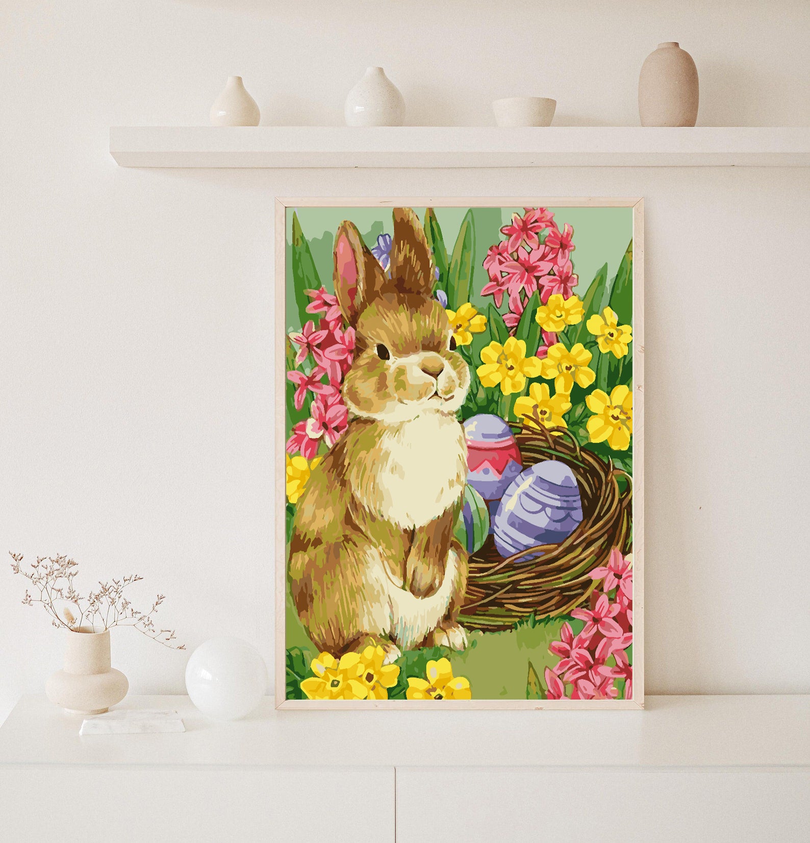 Pictura pe numere - Iepuraș cu Ouă de Paște 4267