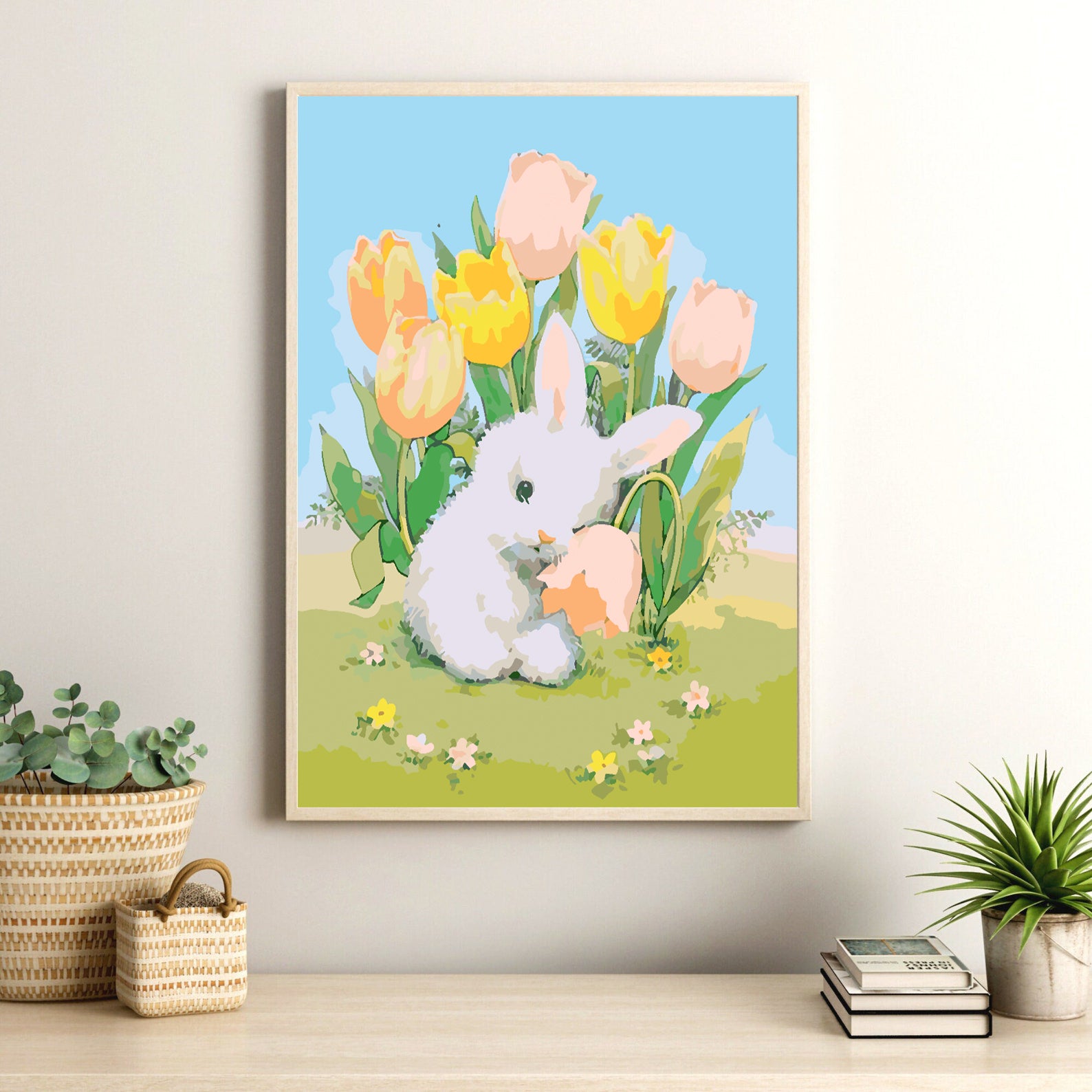 Pictura pe numere - Iepuras cu Flori 4270