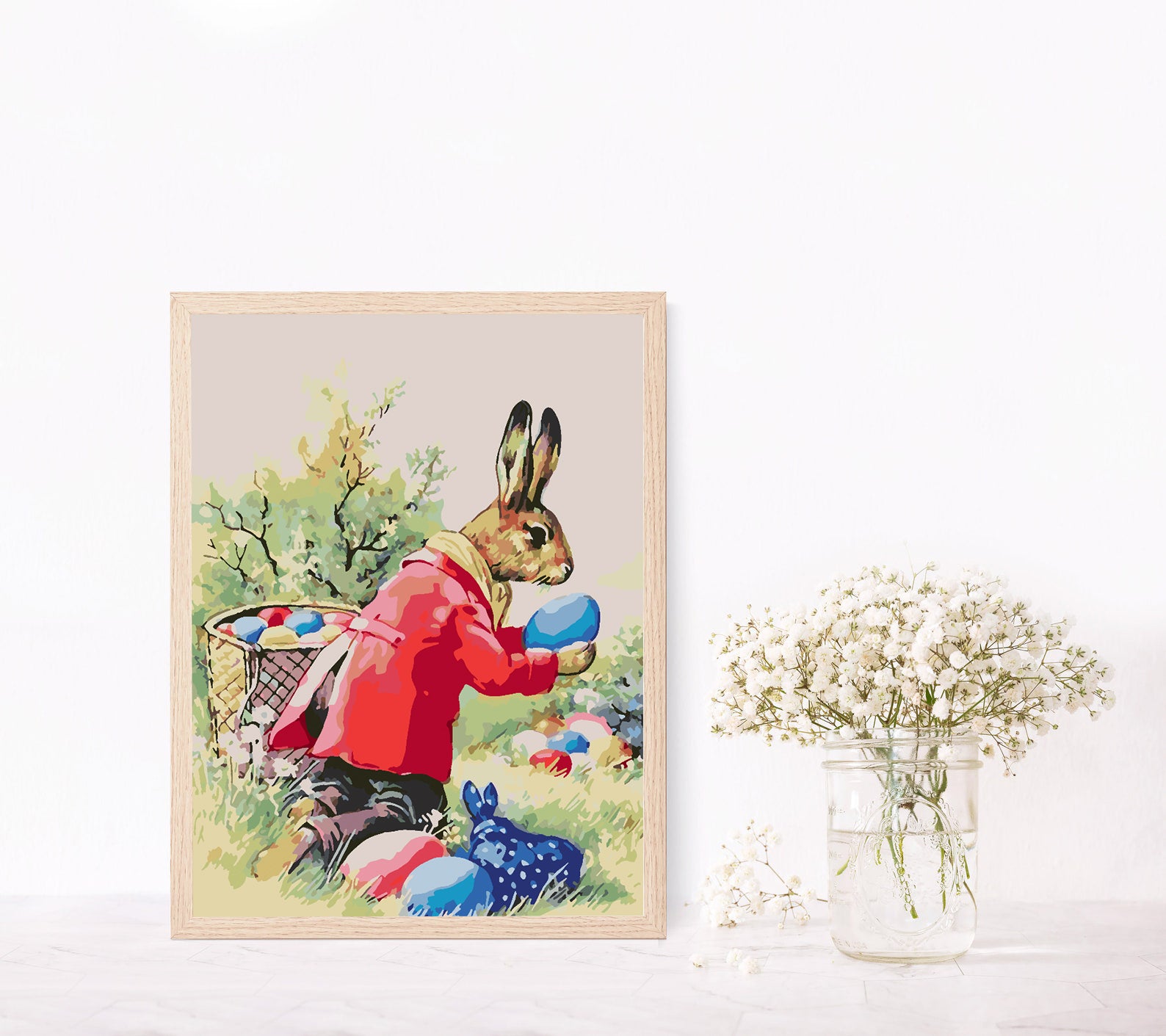 Pictura pe numere - Iepuraș cu Ouă de Paște 4278