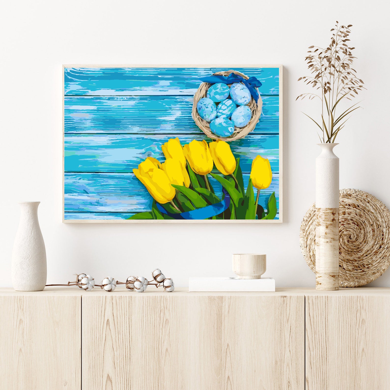 Peinture par numéros - Oeufs de Pâques avec fleurs 4296