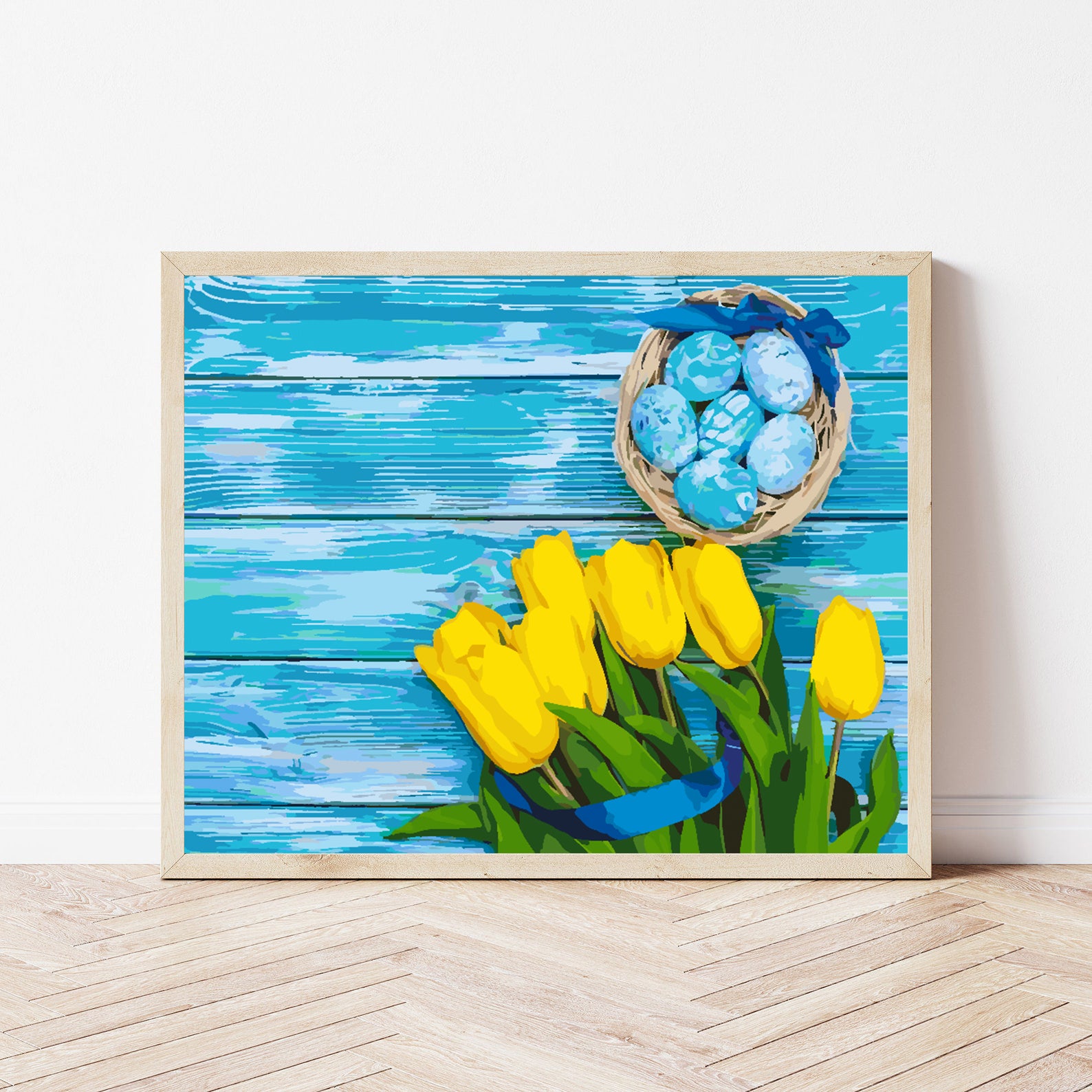 Peinture par numéros - Oeufs de Pâques avec fleurs 4296