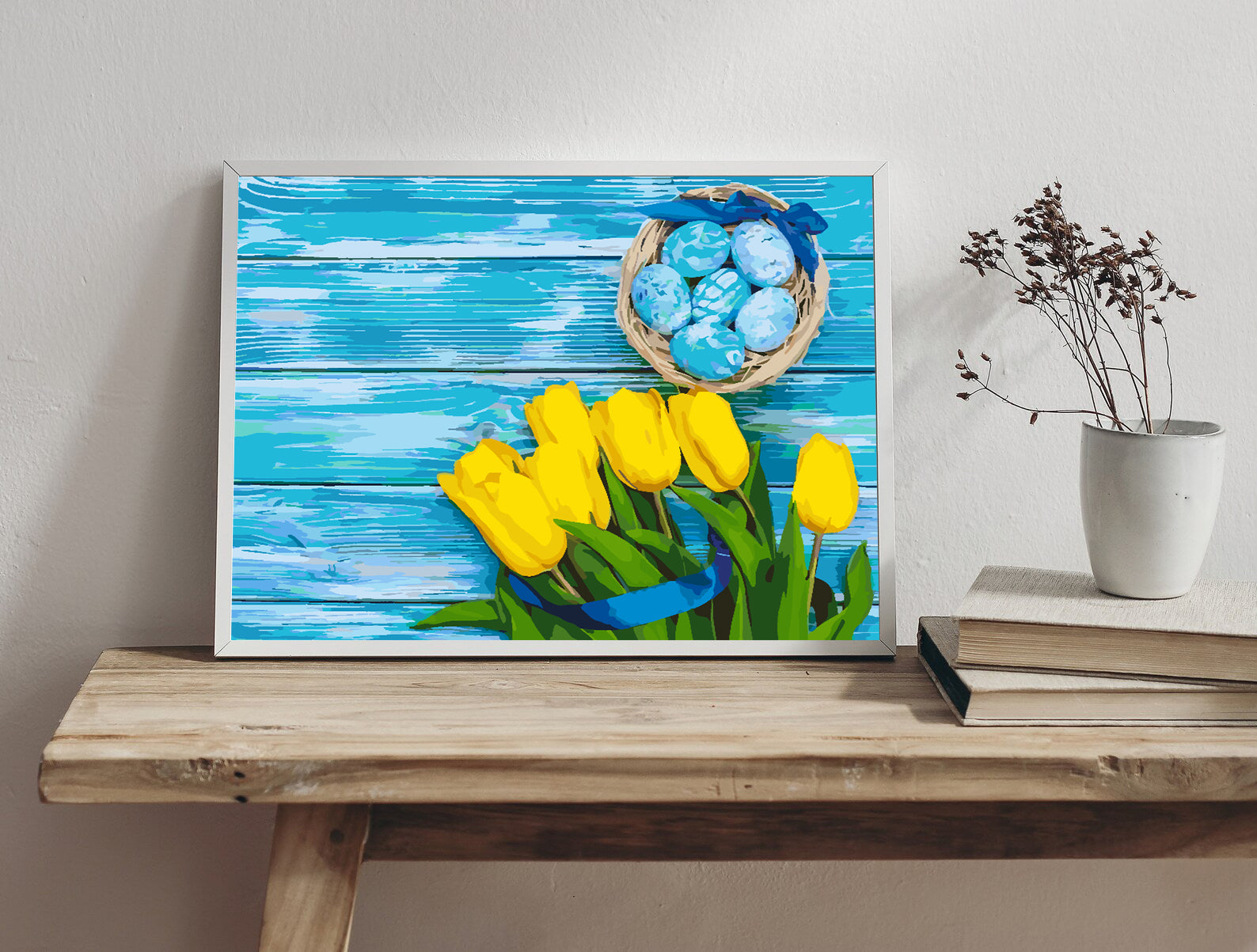 Peinture par numéros - Oeufs de Pâques avec fleurs 4296