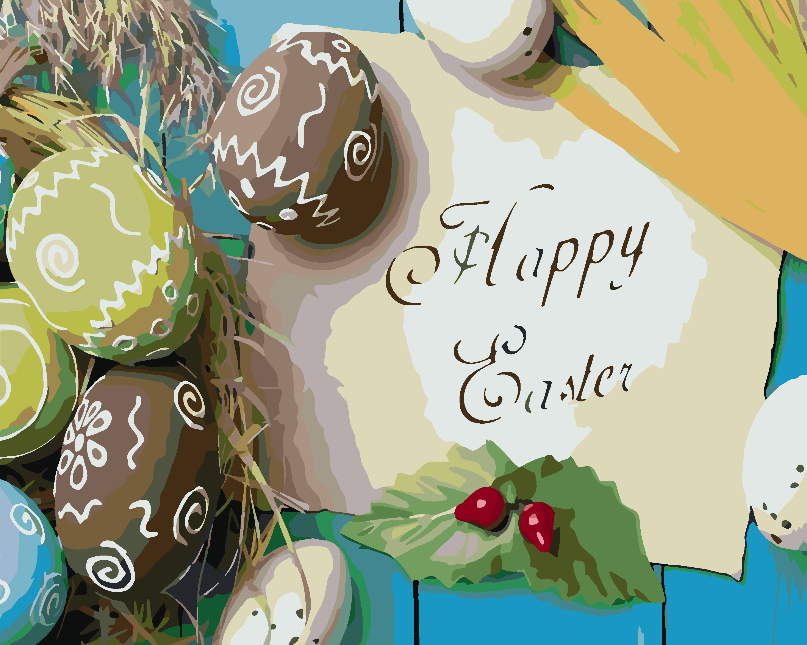 Pictura pe numere - Paște Fericit 4297