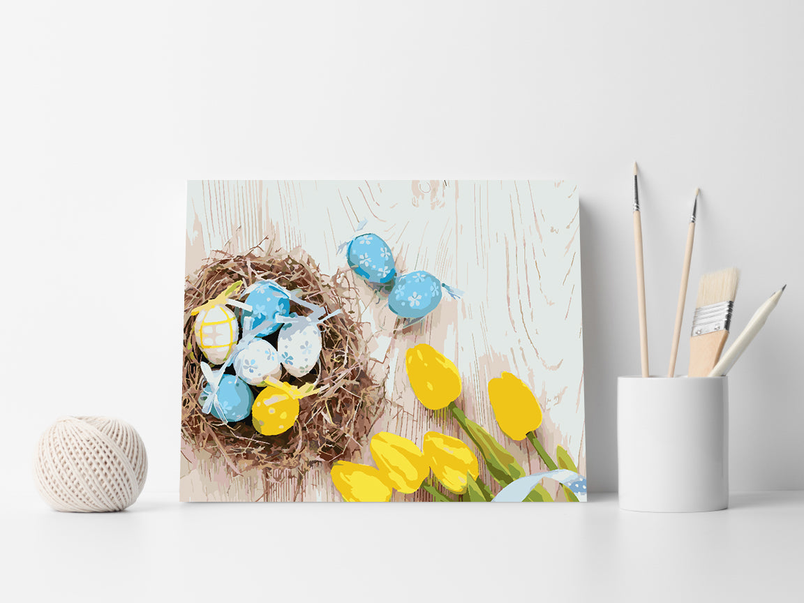 Peinture par numéros - Oeufs de Pâques et Tulipes 4301
