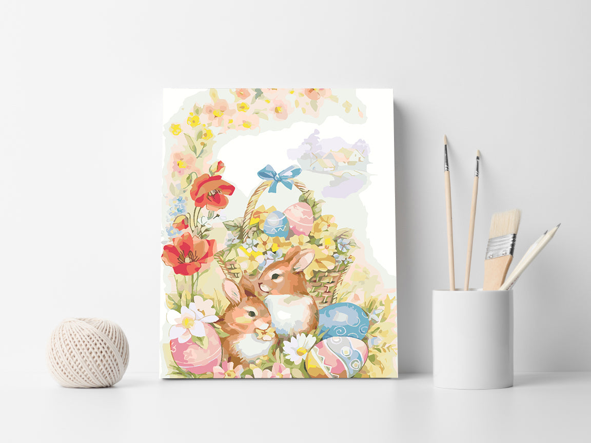 Pictura pe numere - Iepurași cu Ouă de Paște 4312
