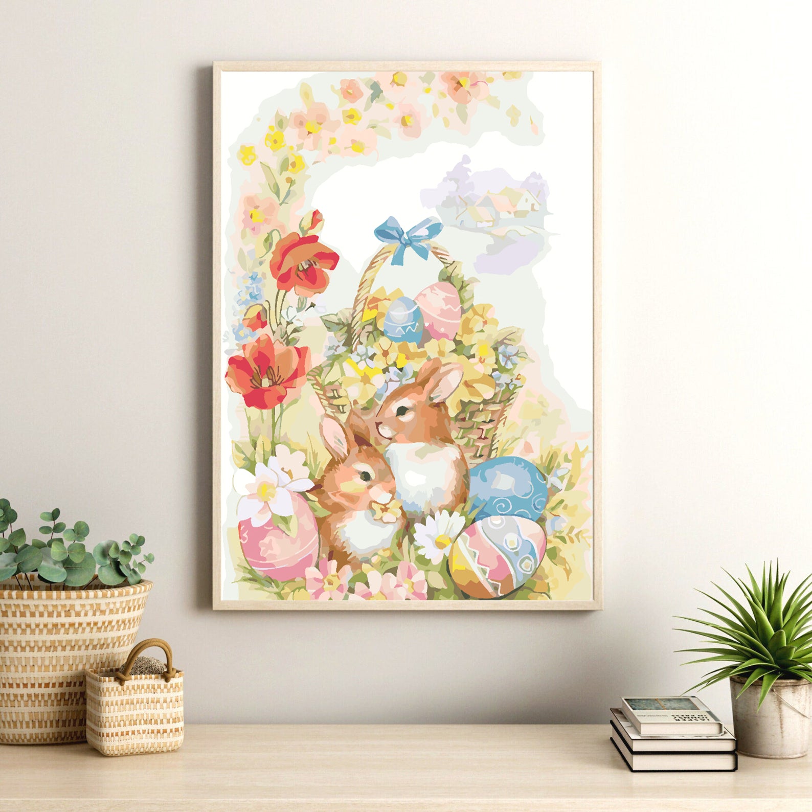 Pictura pe numere - Iepurași cu Ouă de Paște 4312