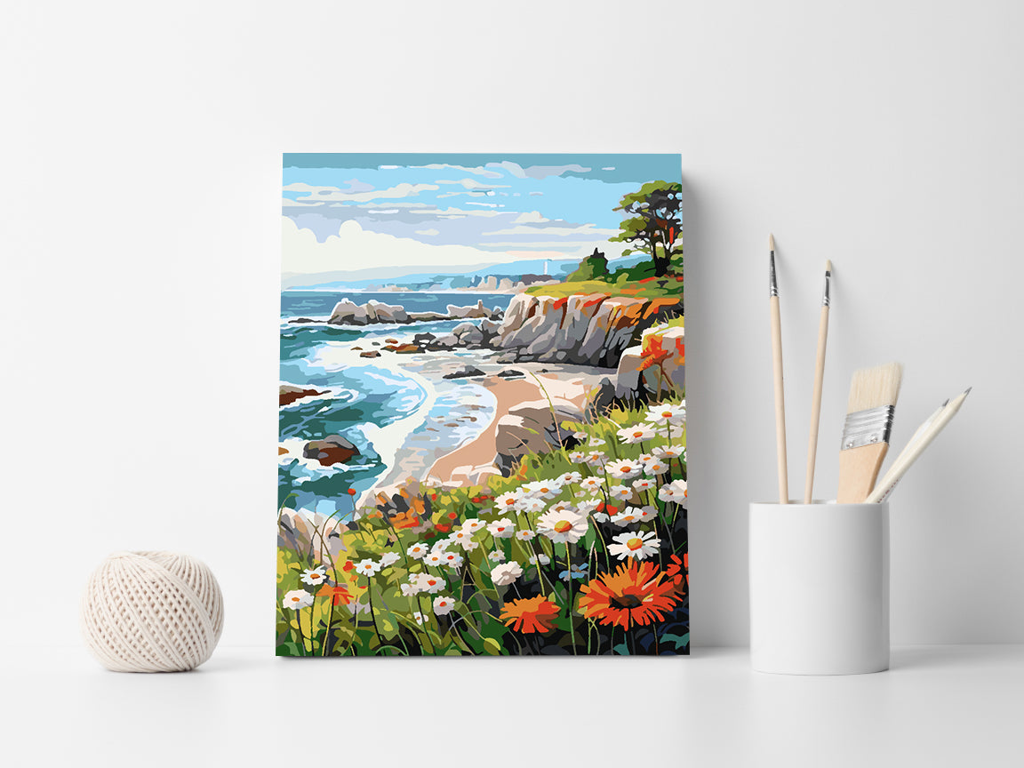 Promotie 40x50 - pictura pe numere - Peisaj cu Flori 4318