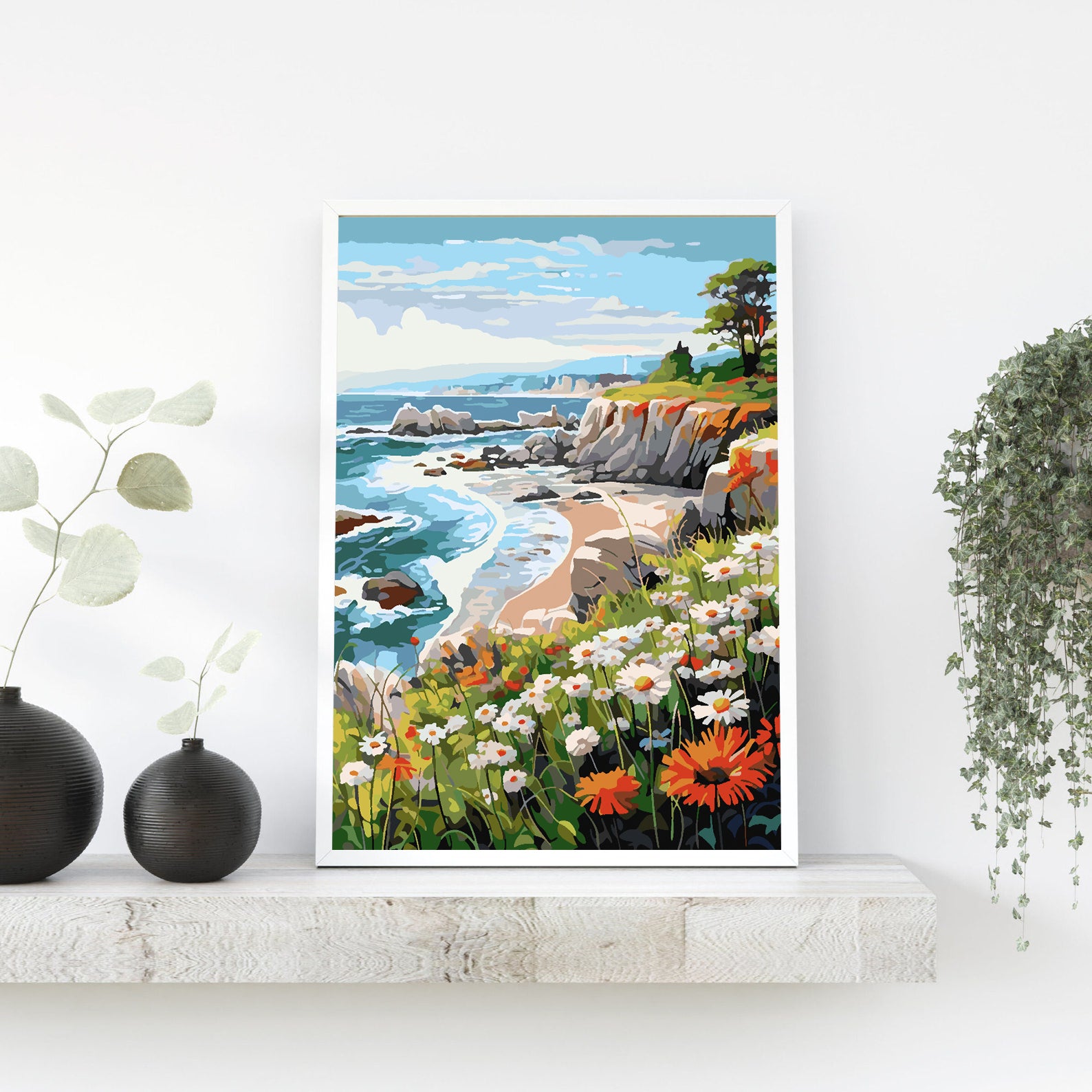 Peinture par numéros - Paysage avec fleurs 4318