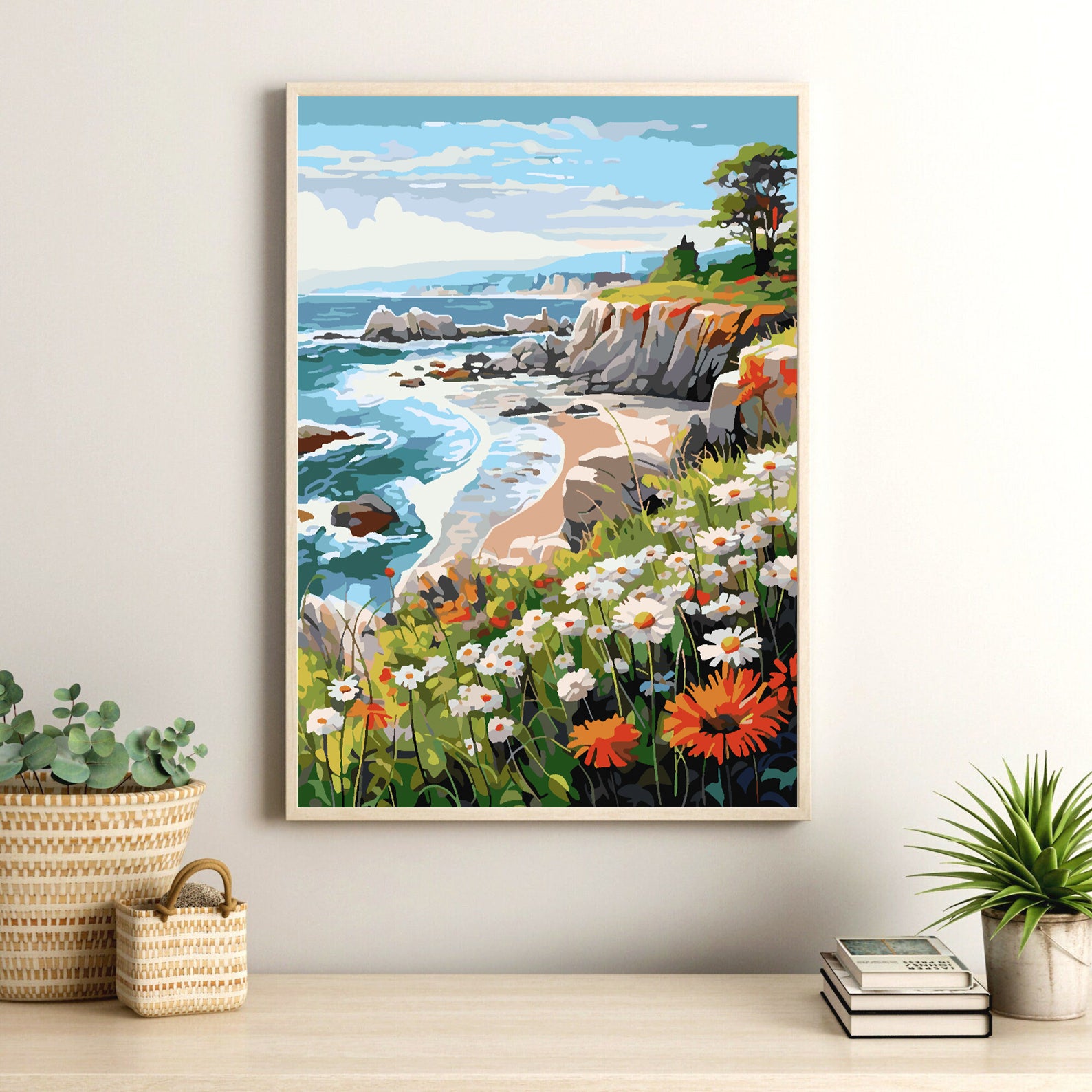 Promotie 40x50 - pictura pe numere - Peisaj cu Flori 4318