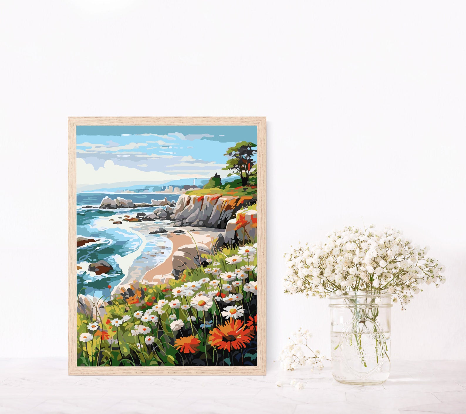 Promotie 40x50 - pictura pe numere - Peisaj cu Flori 4318