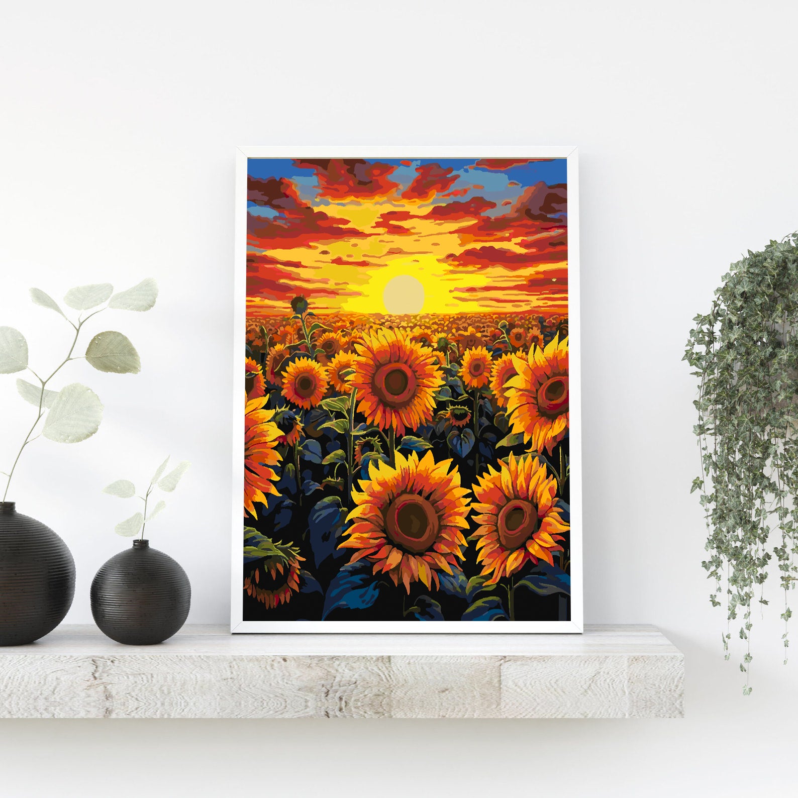 Peinture par numéros - Paysage de tournesols 4329