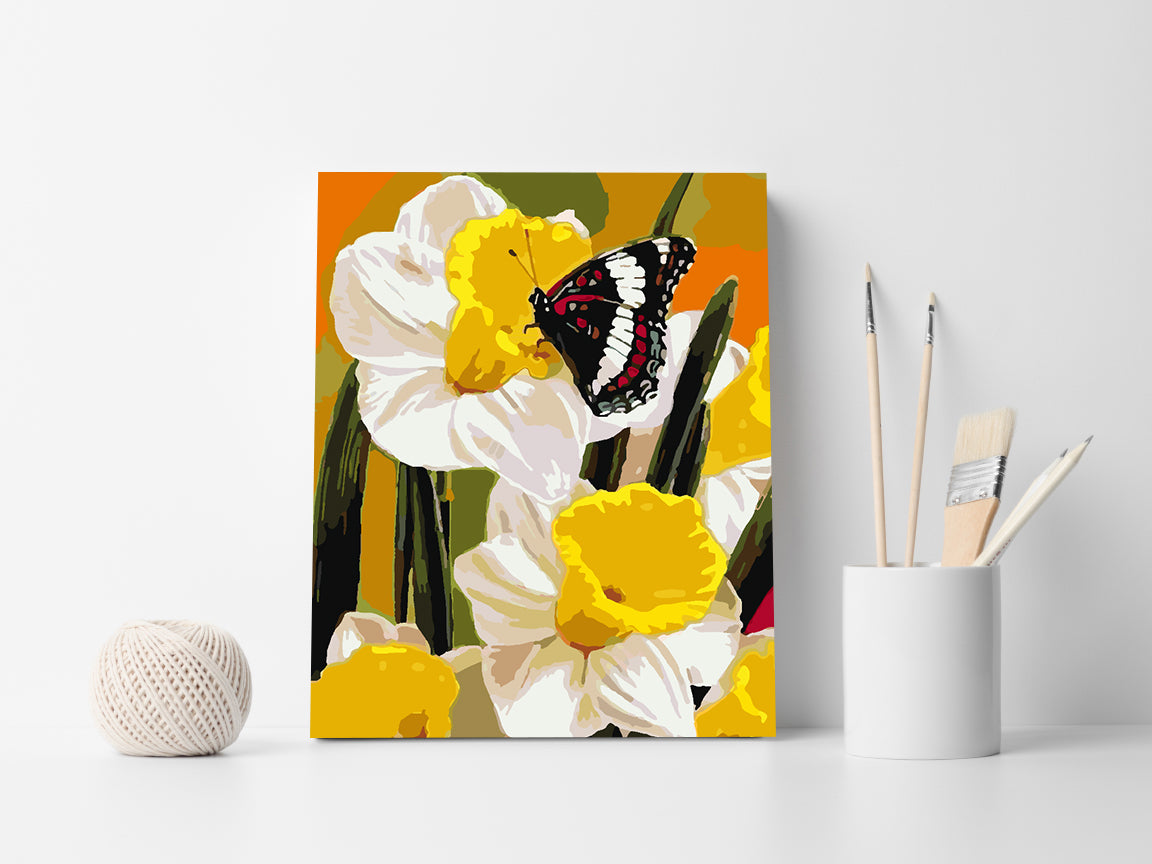Peinture par numéros - Fleurs et Papillons 4341
