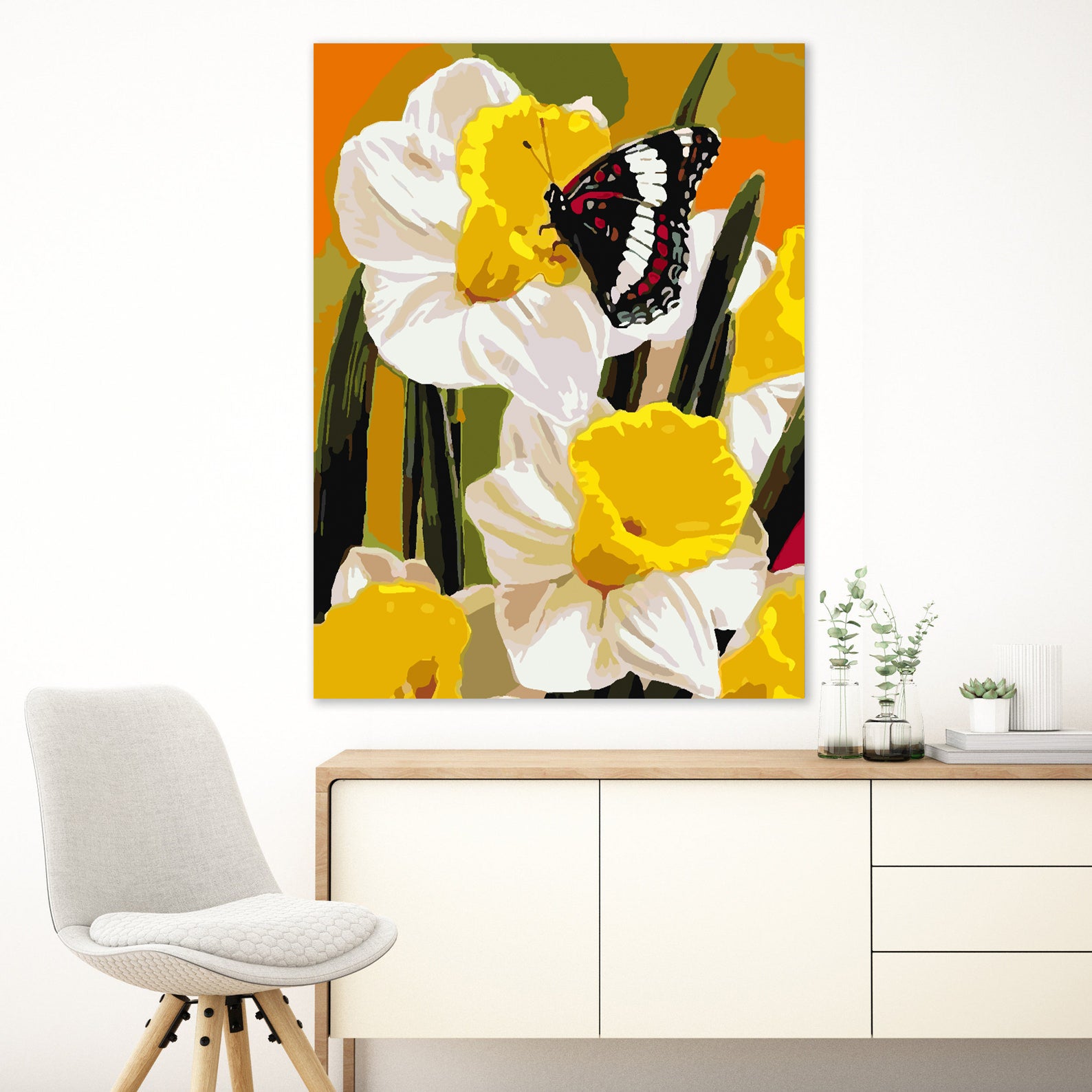 Peinture par numéros - Fleurs et Papillons 4341