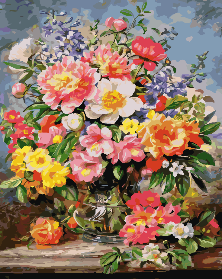Peinture par numéros - Fleurs dans un vase 4346