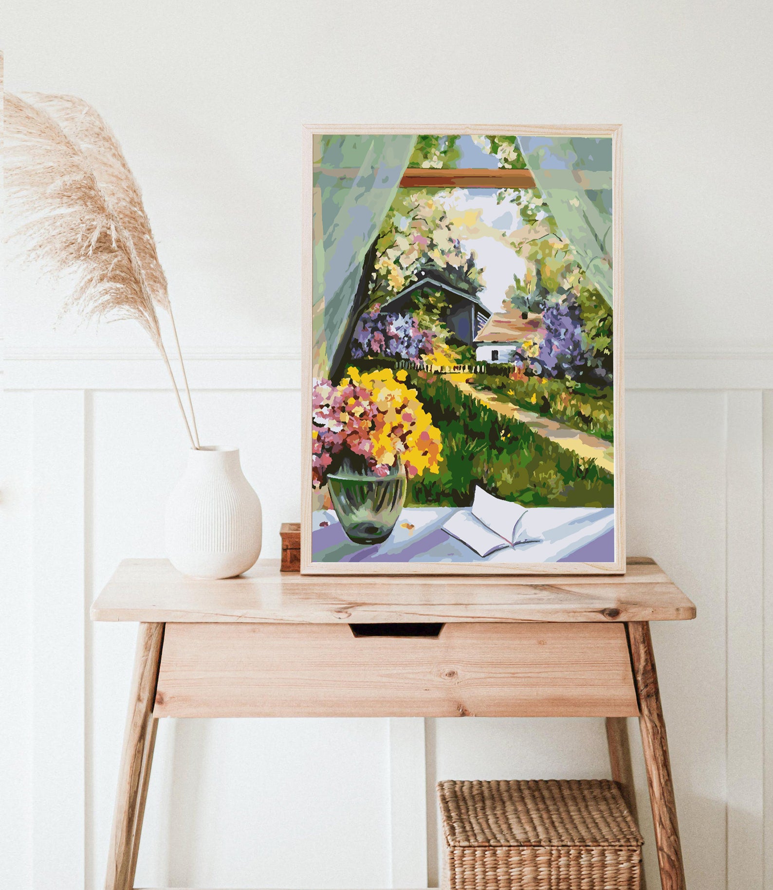 Peinture par numéros - Fleurs jaunes dans un vase 4347