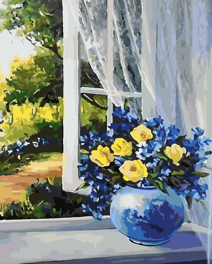 Peinture par numéros - Fleurs dans un vase 4349