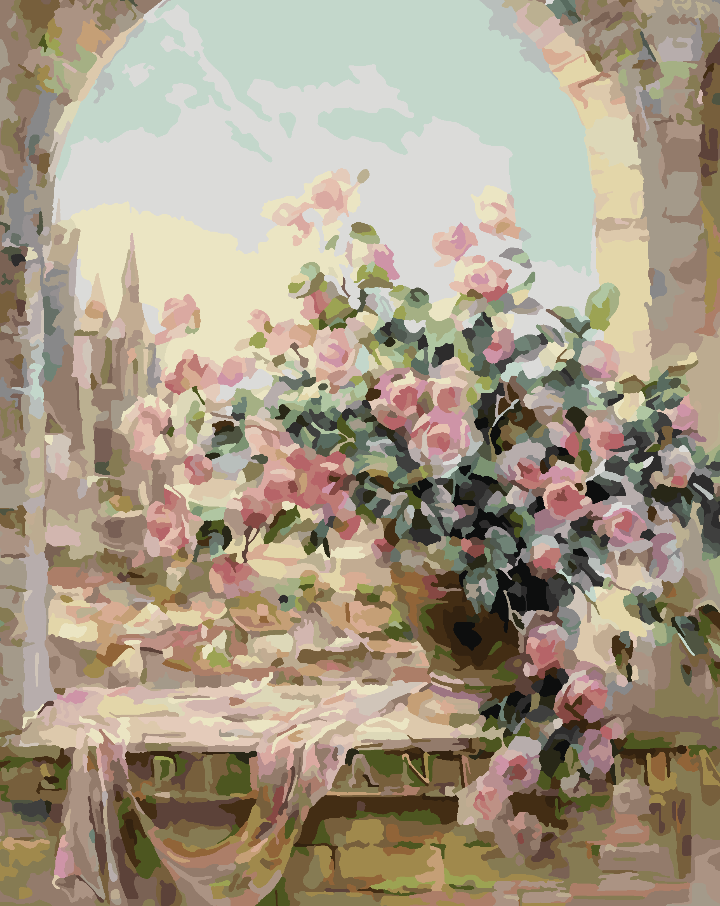 Peinture par numéros - Fleurs dans un vase 4352