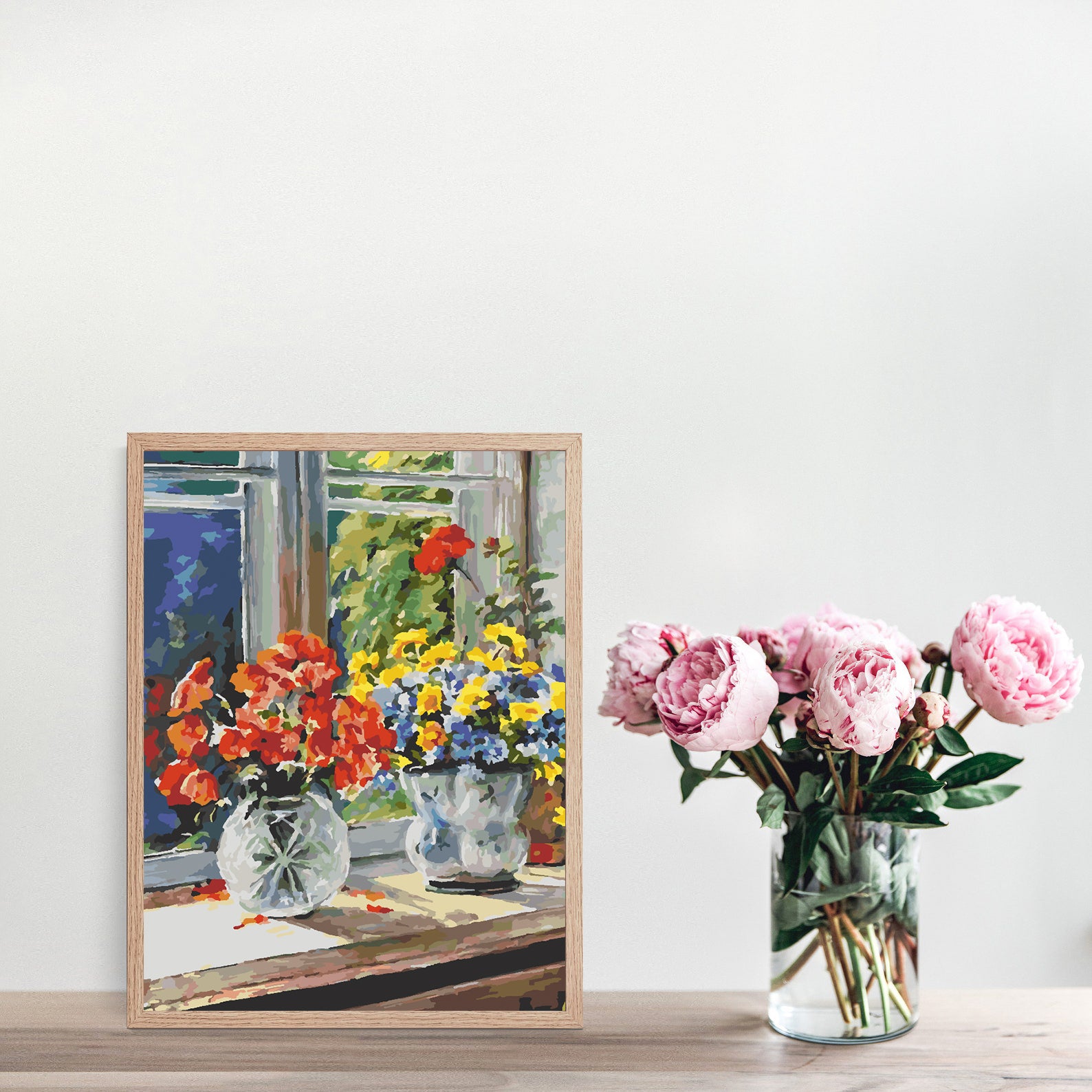 Peinture par numéros - Fleurs rouges dans un vase 4354