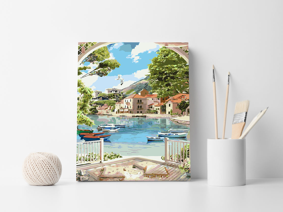 Peinture par numéros - Bateaux sur le lac Paysage 4359