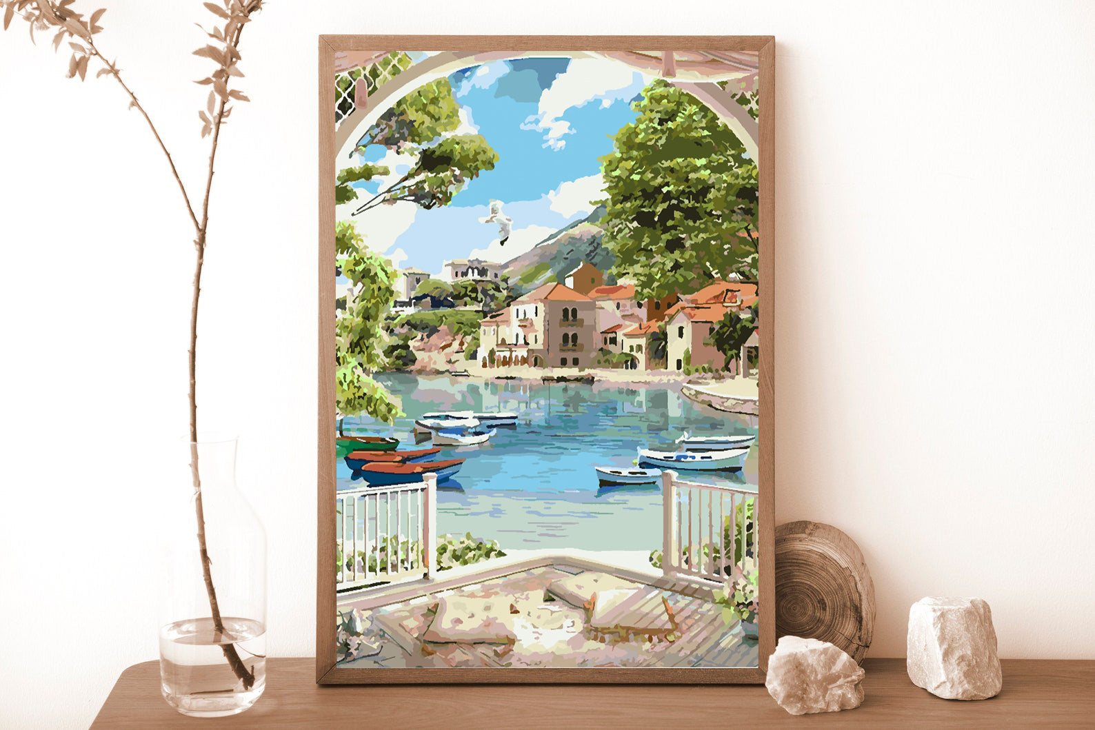 Peinture par numéros - Bateaux sur le lac Paysage 4359