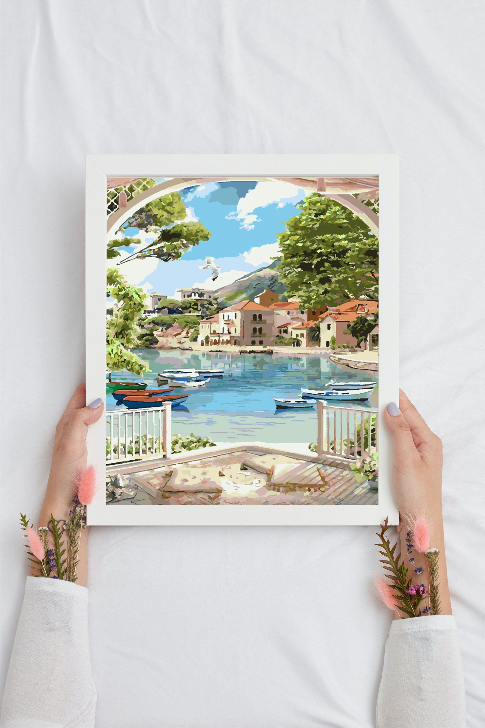 Peinture par numéros - Bateaux sur le lac Paysage 4359