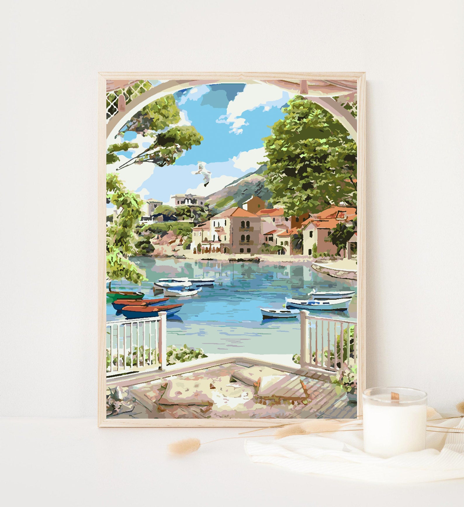 Peinture par numéros - Bateaux sur le lac Paysage 4359