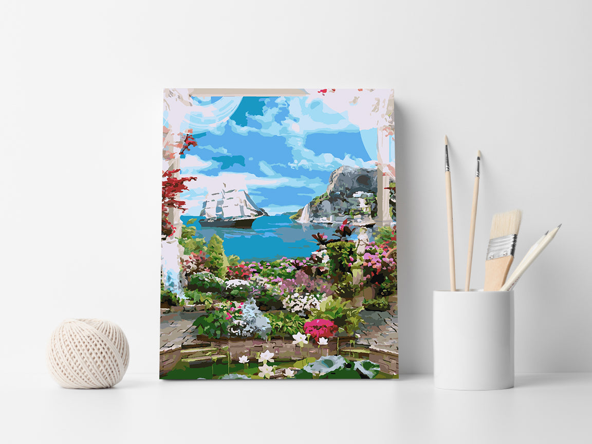 Peinture par numéros - Paysage Bateau en mer 4366