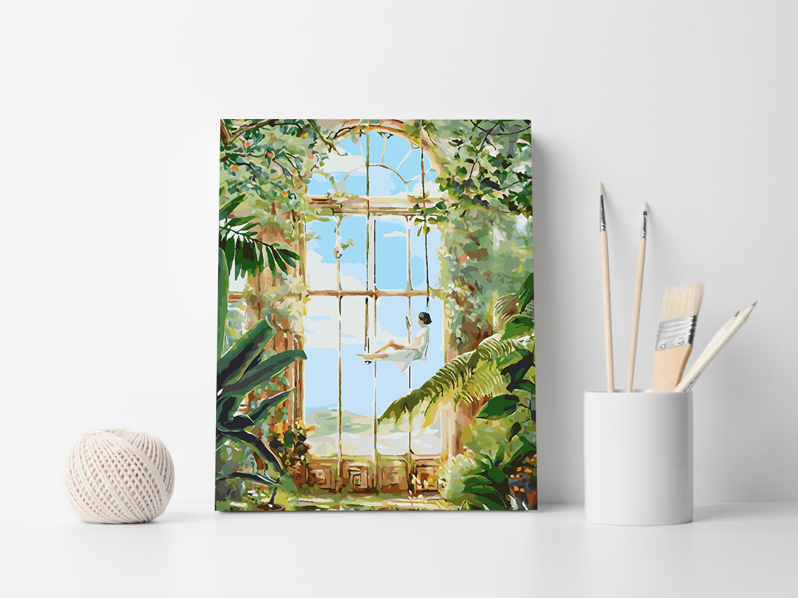 Promotie 40x50 - pictura pe numere - Fata pe Scrânciob 4368