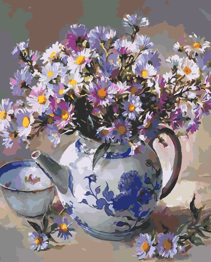 Peinture par numéros - Fleurs dans un vase 4392