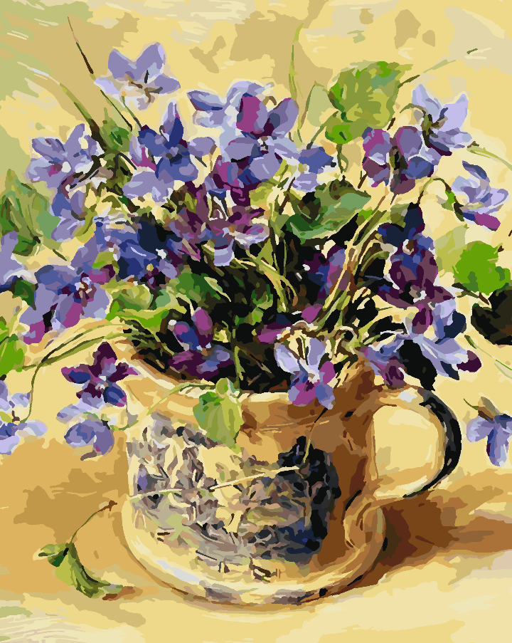 Peinture par numéros - Fleurs dans un vase 4393