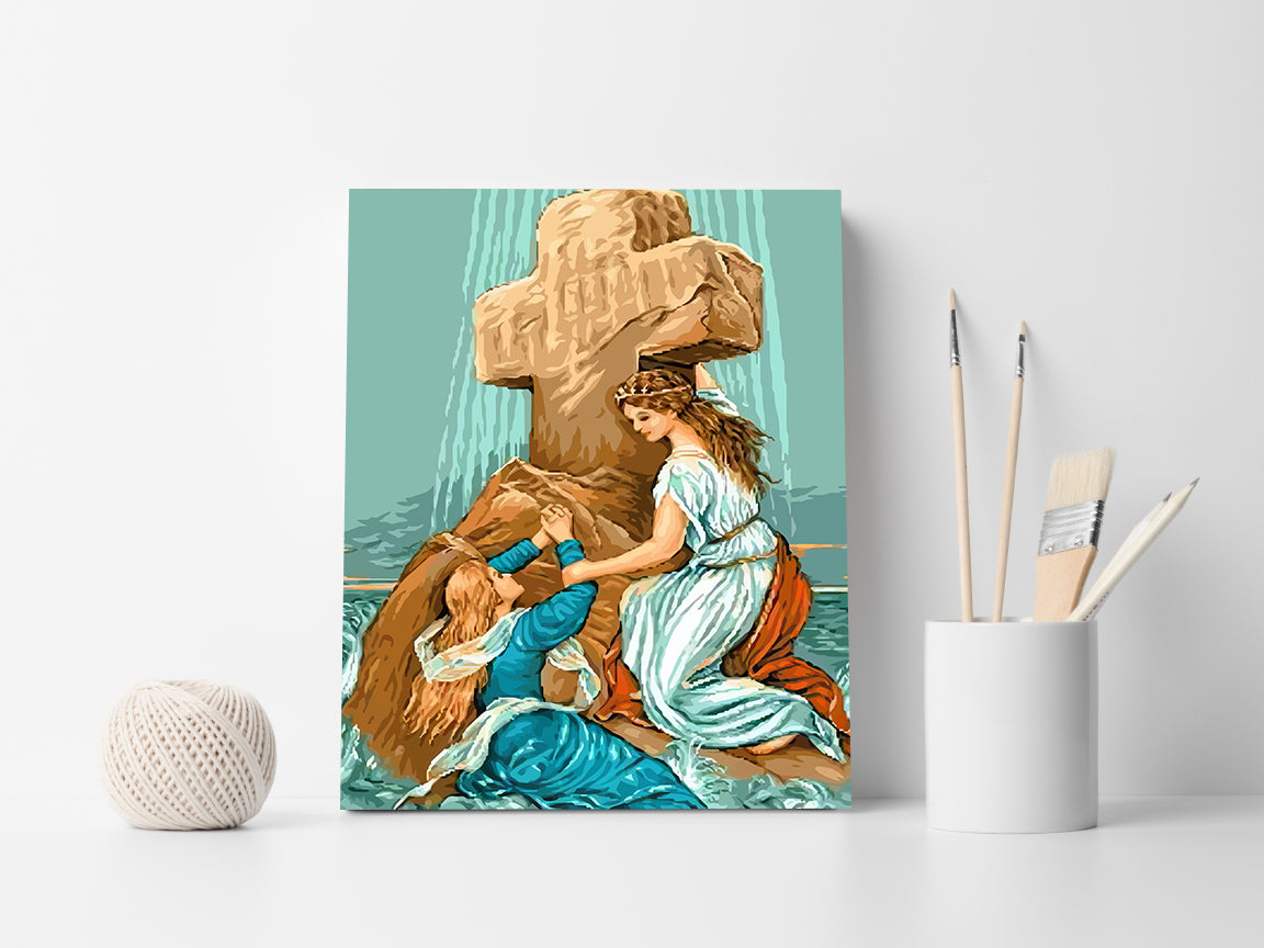 Peinture par numéros - Femme à la Croix 4399