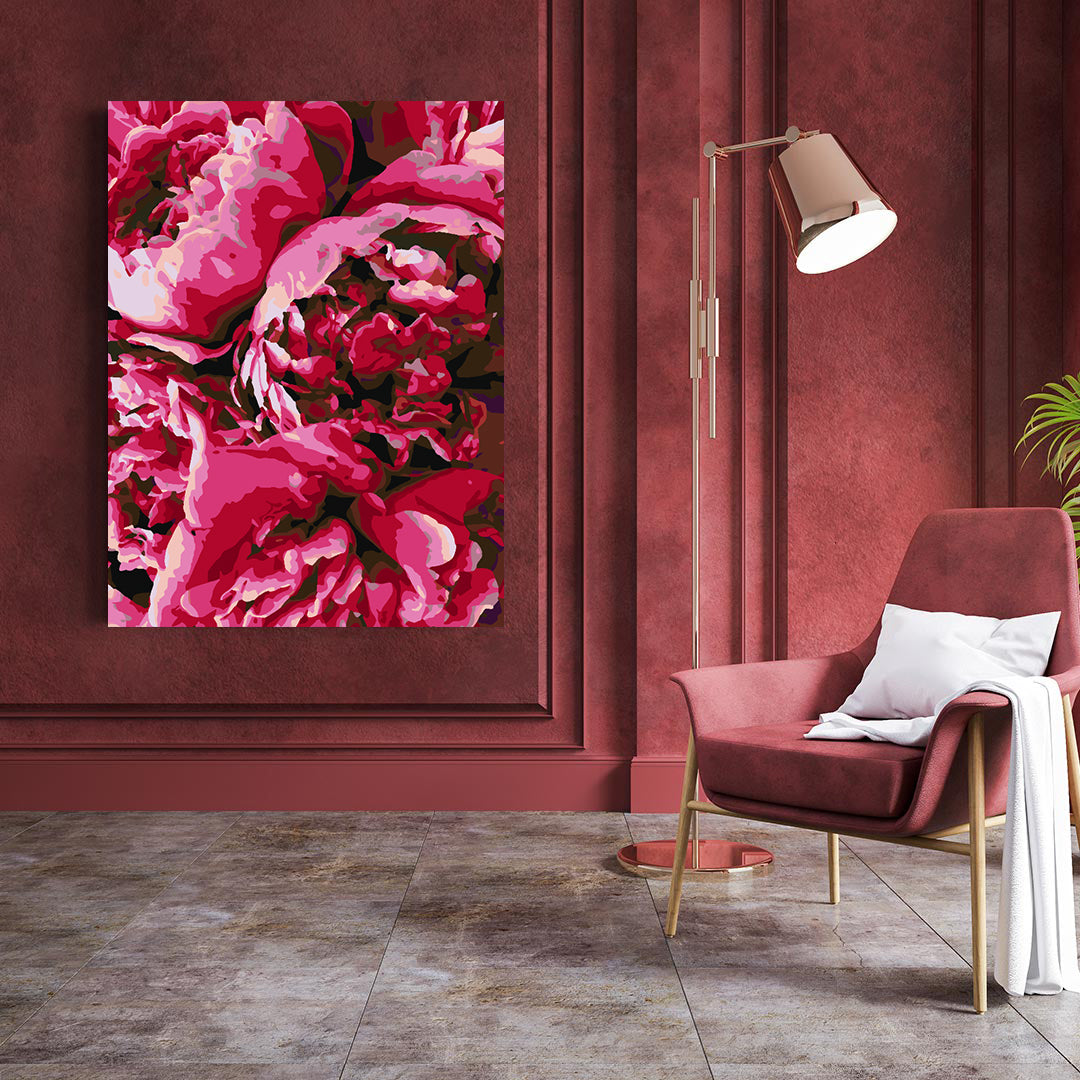 Peinture par numéros - Pivoines roses 4405