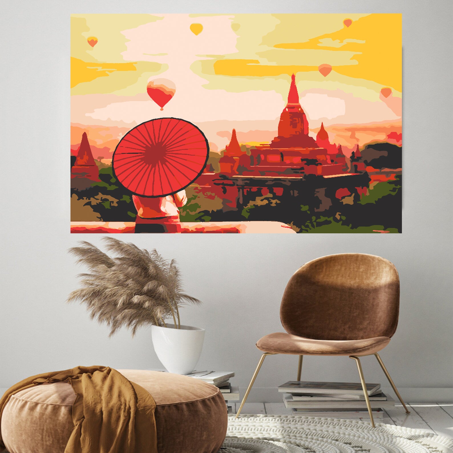 Pictura pe numere - Peisaj Oraș la Apus 4407