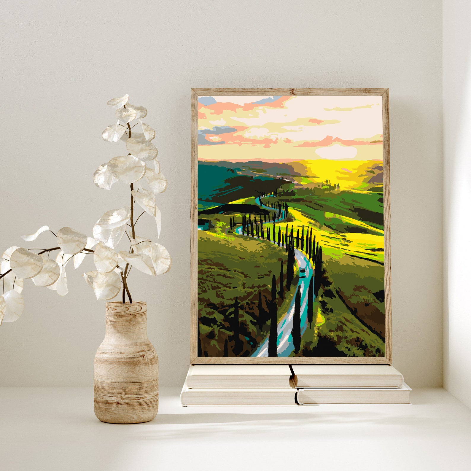 Pictura pe numere - Peisaj Drum cu Copaci 4415