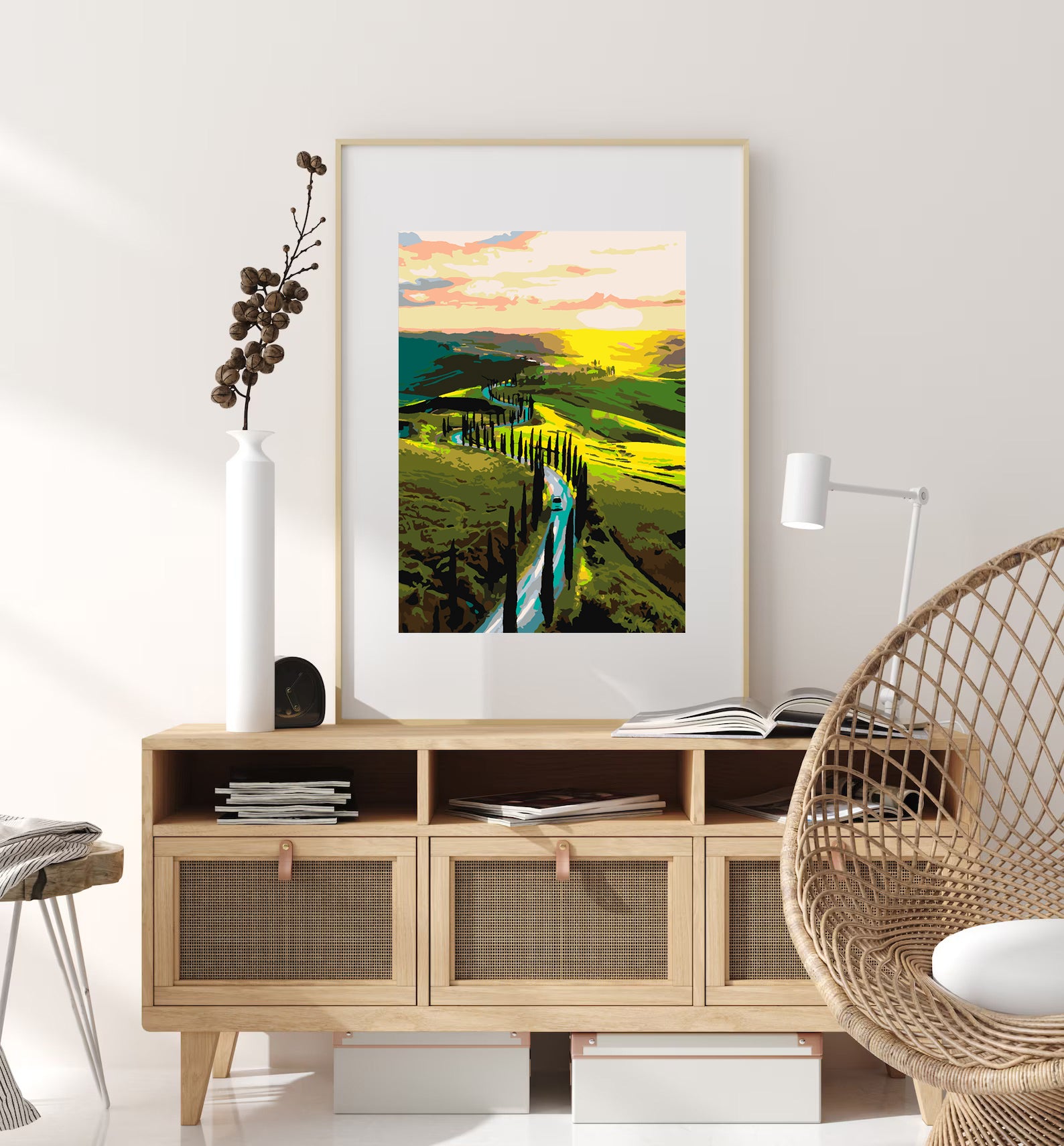 Pictura pe numere - Peisaj Drum cu Copaci 4415