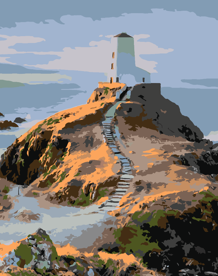 Peinture par numéros - La tour dans la montagne 4417