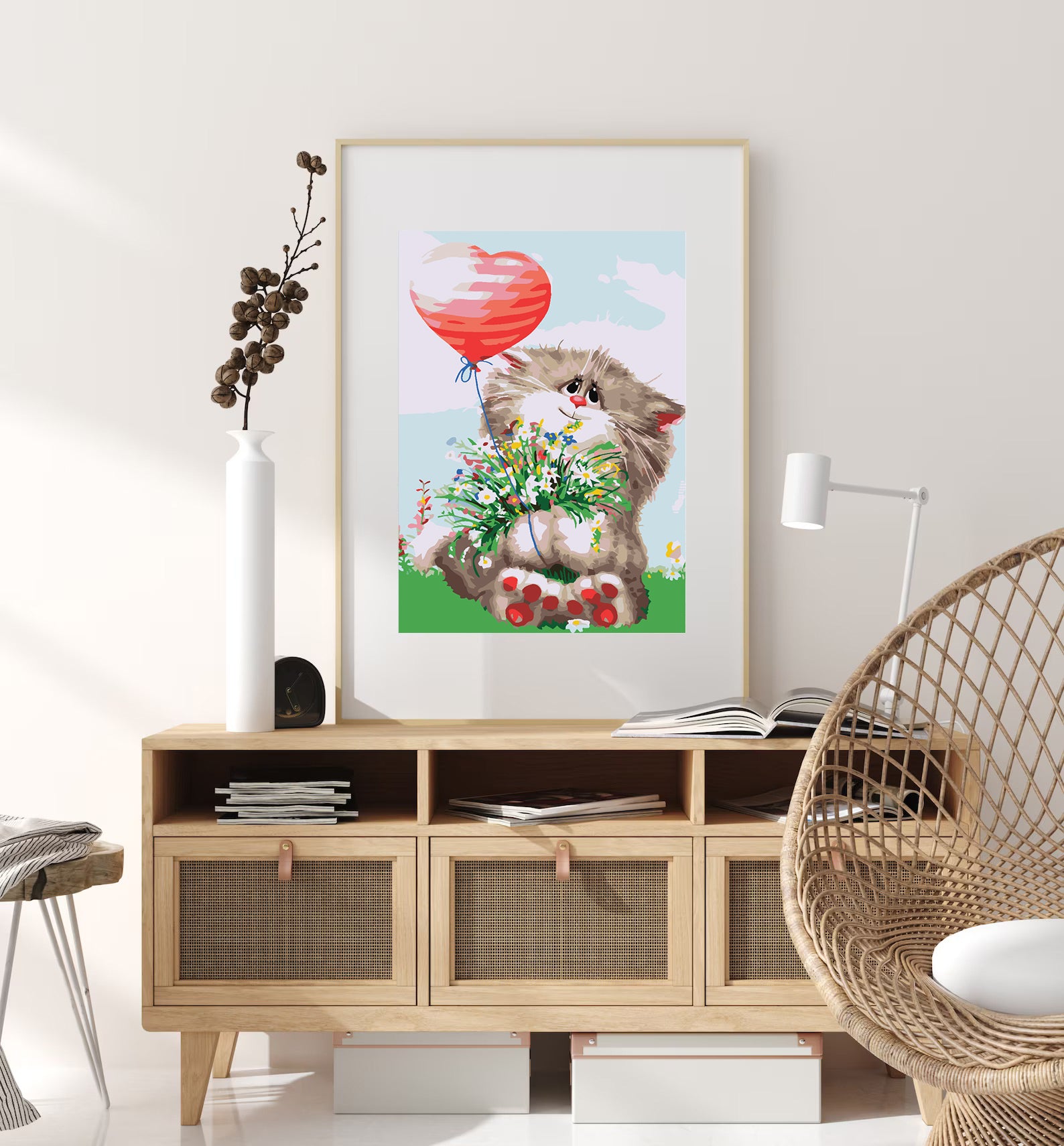 Peinture par numéros - Chat avec coeur 4423