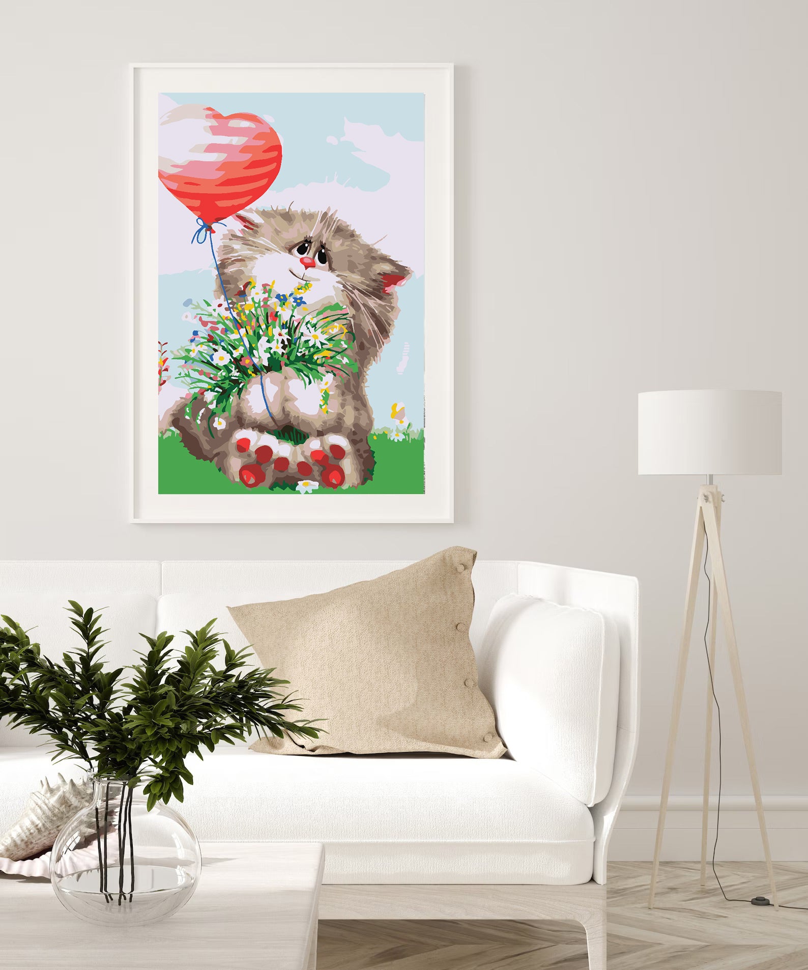 Peinture par numéros - Chat avec coeur 4423