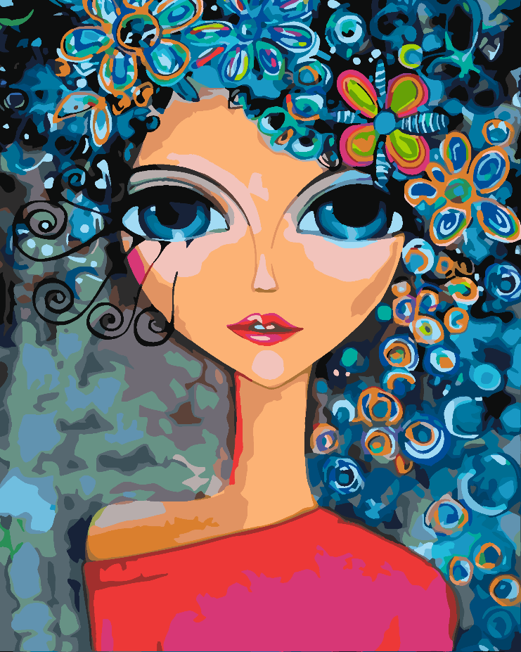 Peinture par numéros - Portrait de petite fille 4424