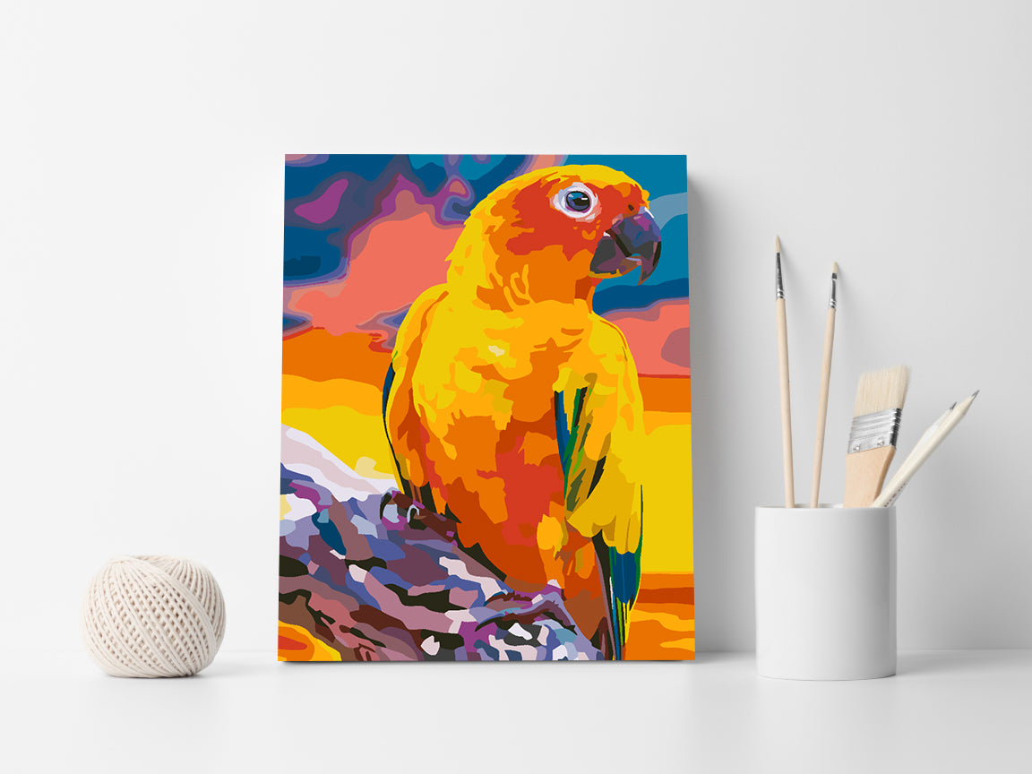 Pictura pe numere - Papagal Portocaliu 4429