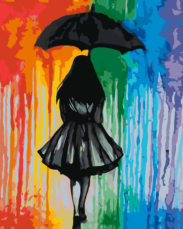 Pictura pe numere - Fată cu Umbrelă 4433